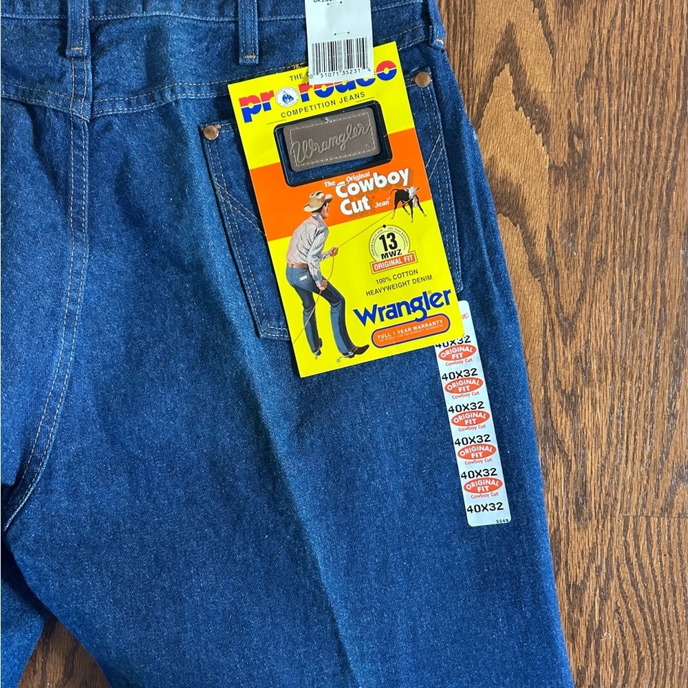Men’s NWT Wrangler Pro Rodeo Original Cowboy Cut Jeans in Deep Blue Size 40/32 - Picture 8 of 10